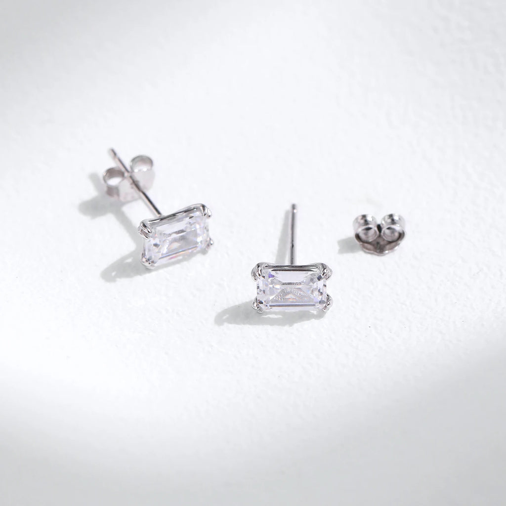 Esme Emerald-cut Stud Earrings