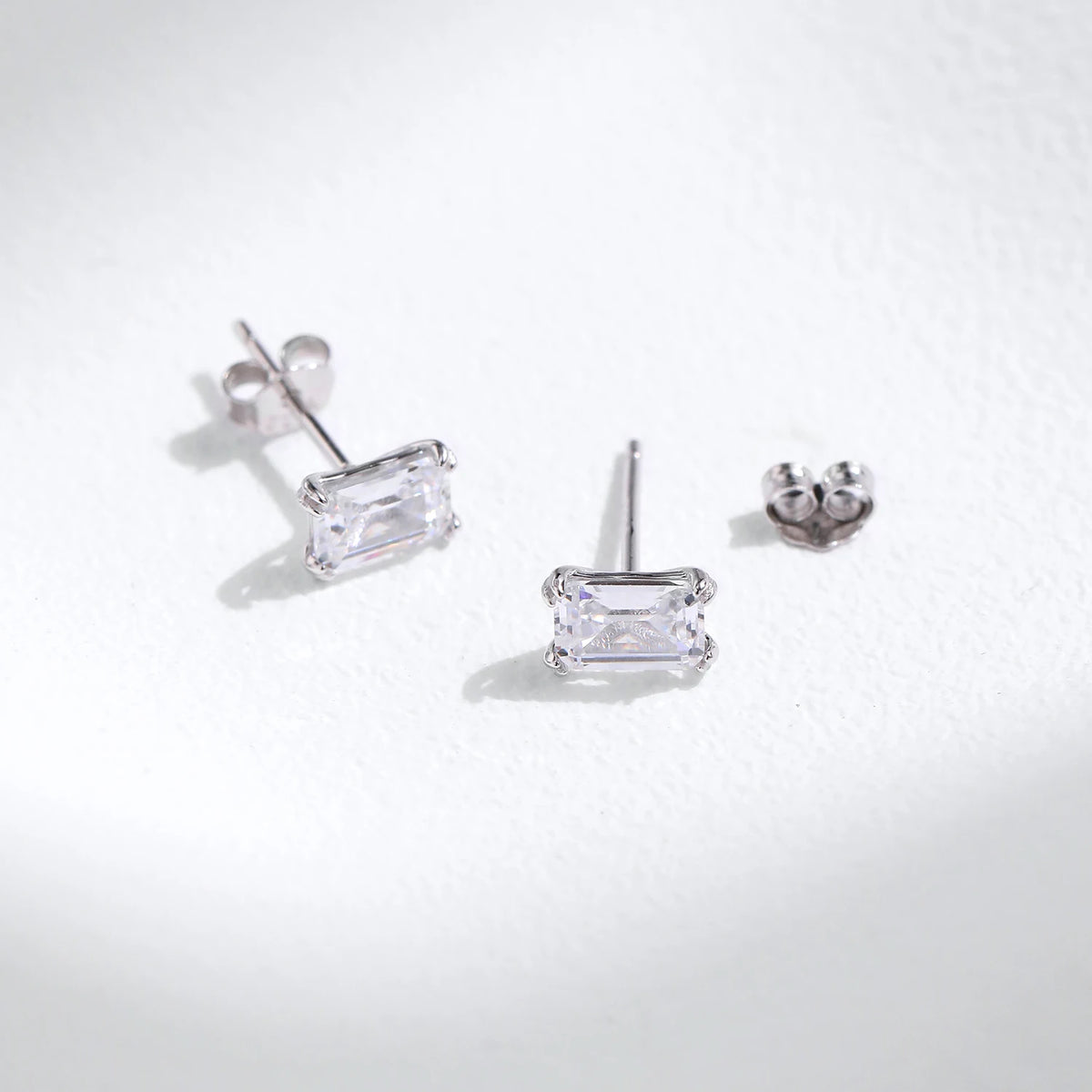 Esme Emerald-cut Stud Earrings