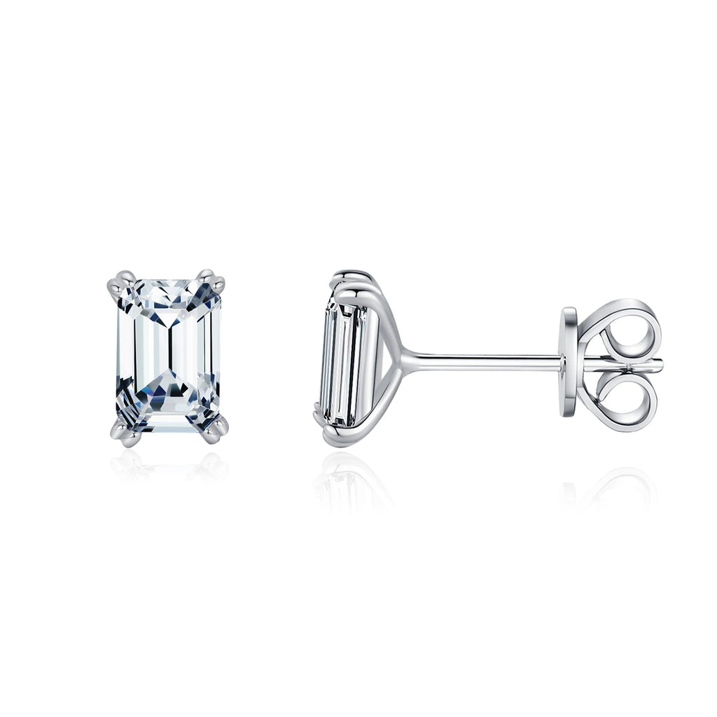 Esme Emerald-cut Stud Earrings