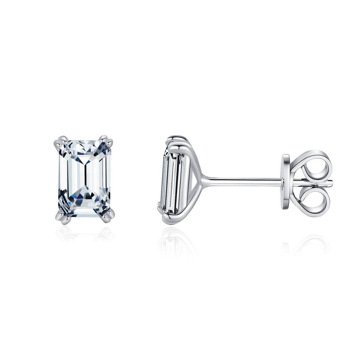 Esme Emerald-cut Stud Earrings