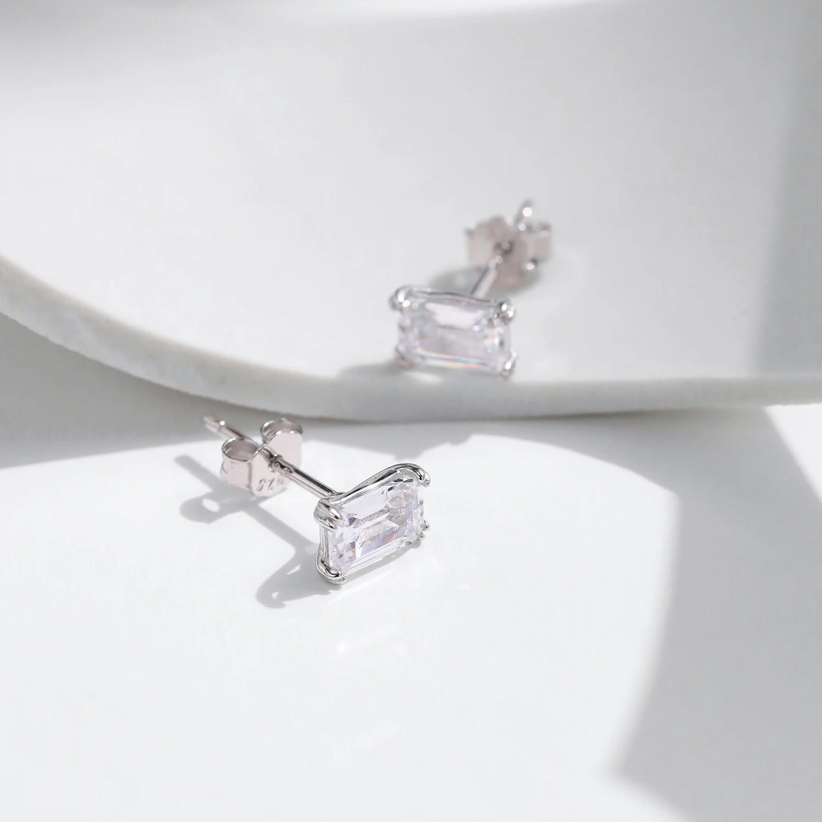 Esme Emerald-cut Stud Earrings