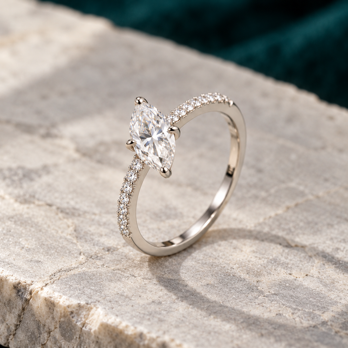 Alba Ring on a pale stone slab