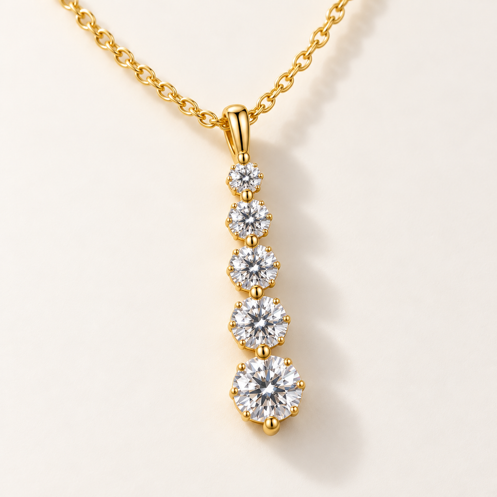 Amara Pendant Necklace on an off-white background
