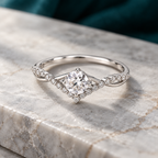 Corin Crown Ring on a pale stone slab