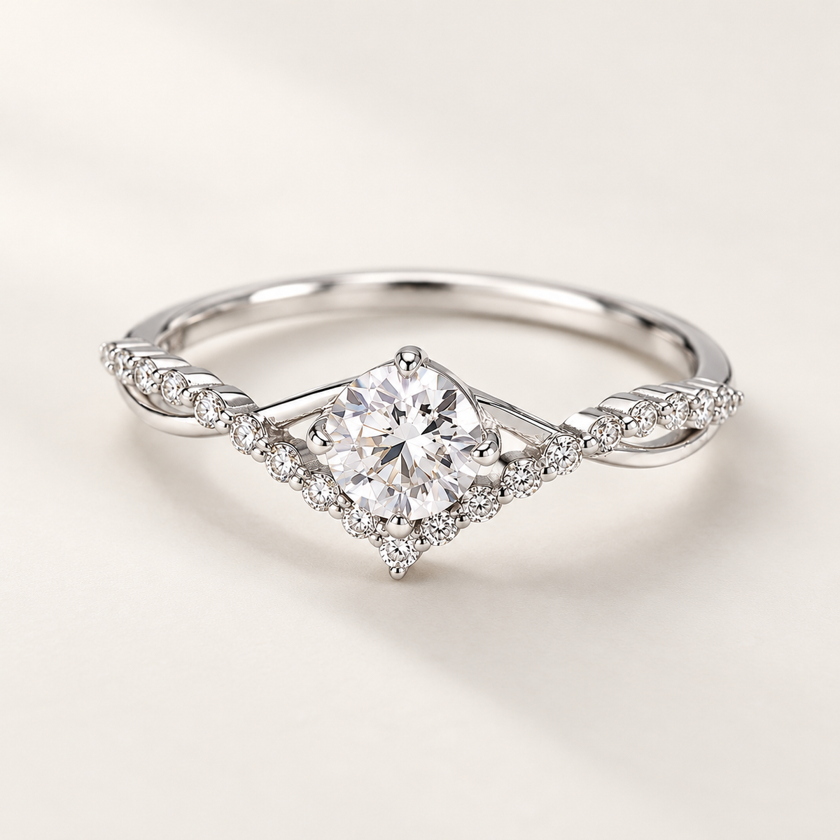 Corin Crown Ring on an off-white background