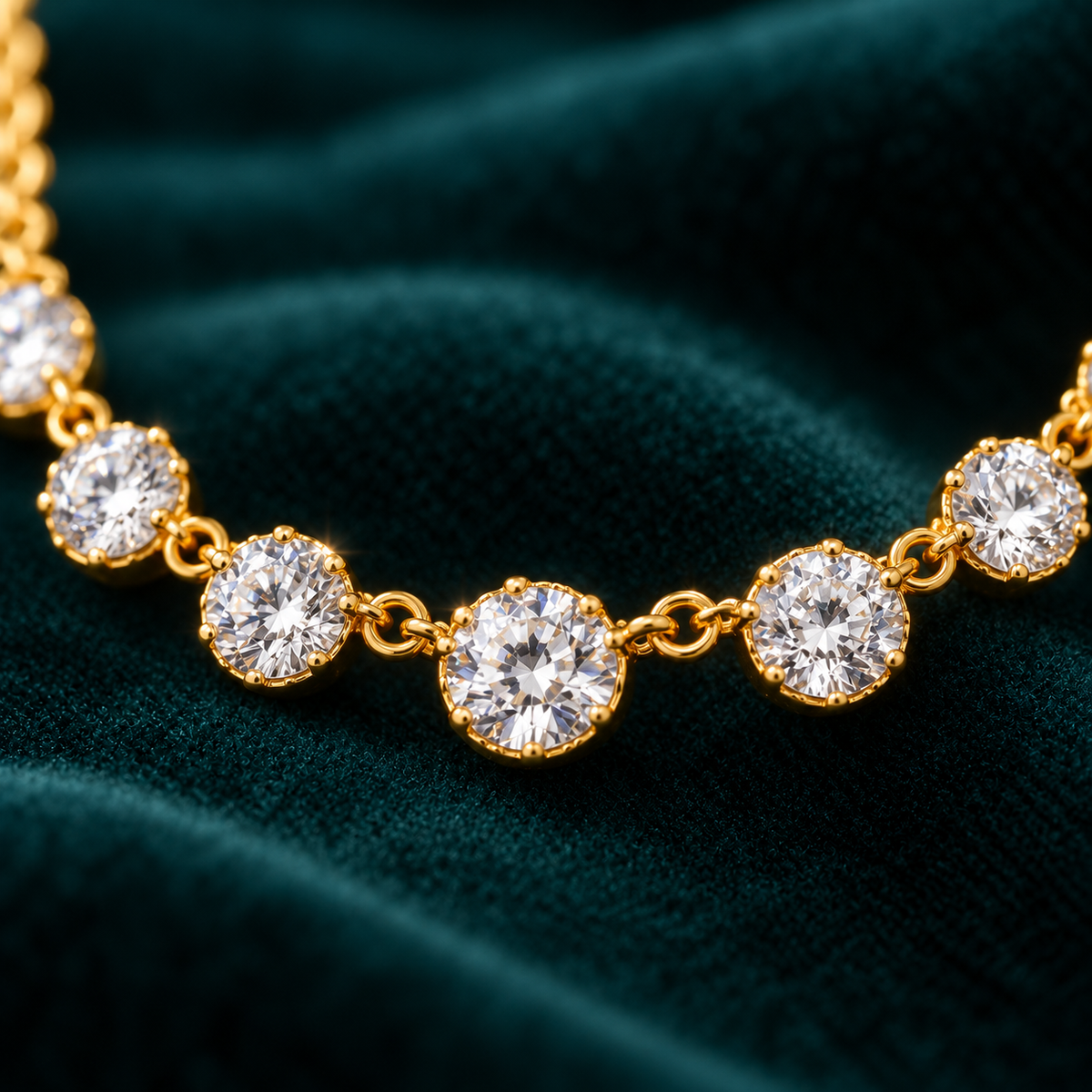 Dara Choker Necklace close-up of the individually set round stones
