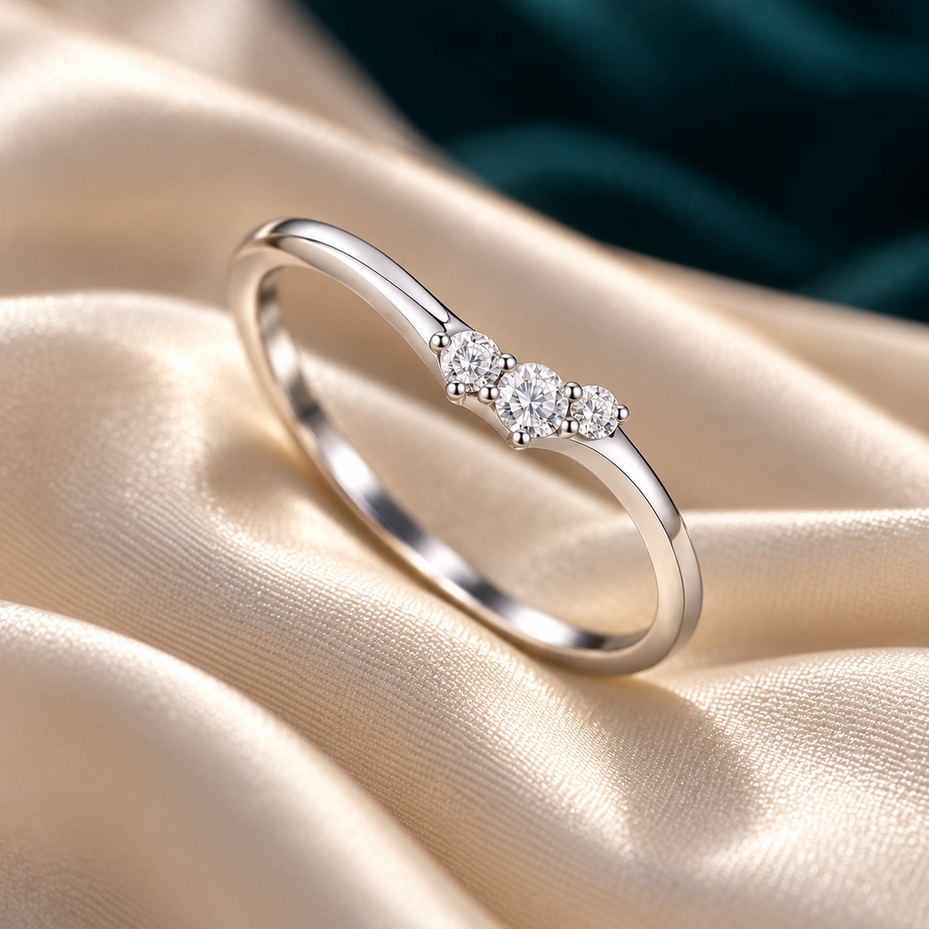 Dione Ring on ivory satin