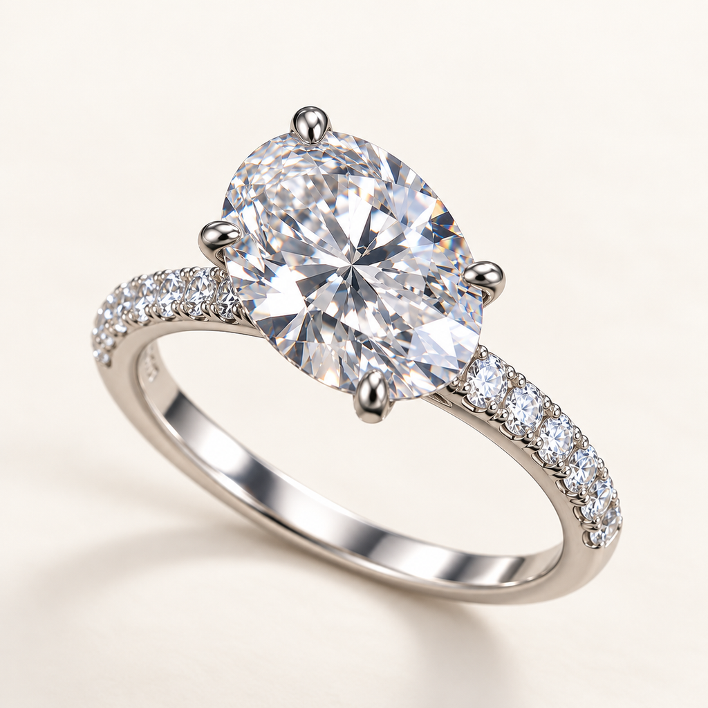 Jessamine Oval Ring on an off-white background