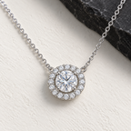 Orla Pendant Necklace — moissanite macro detail