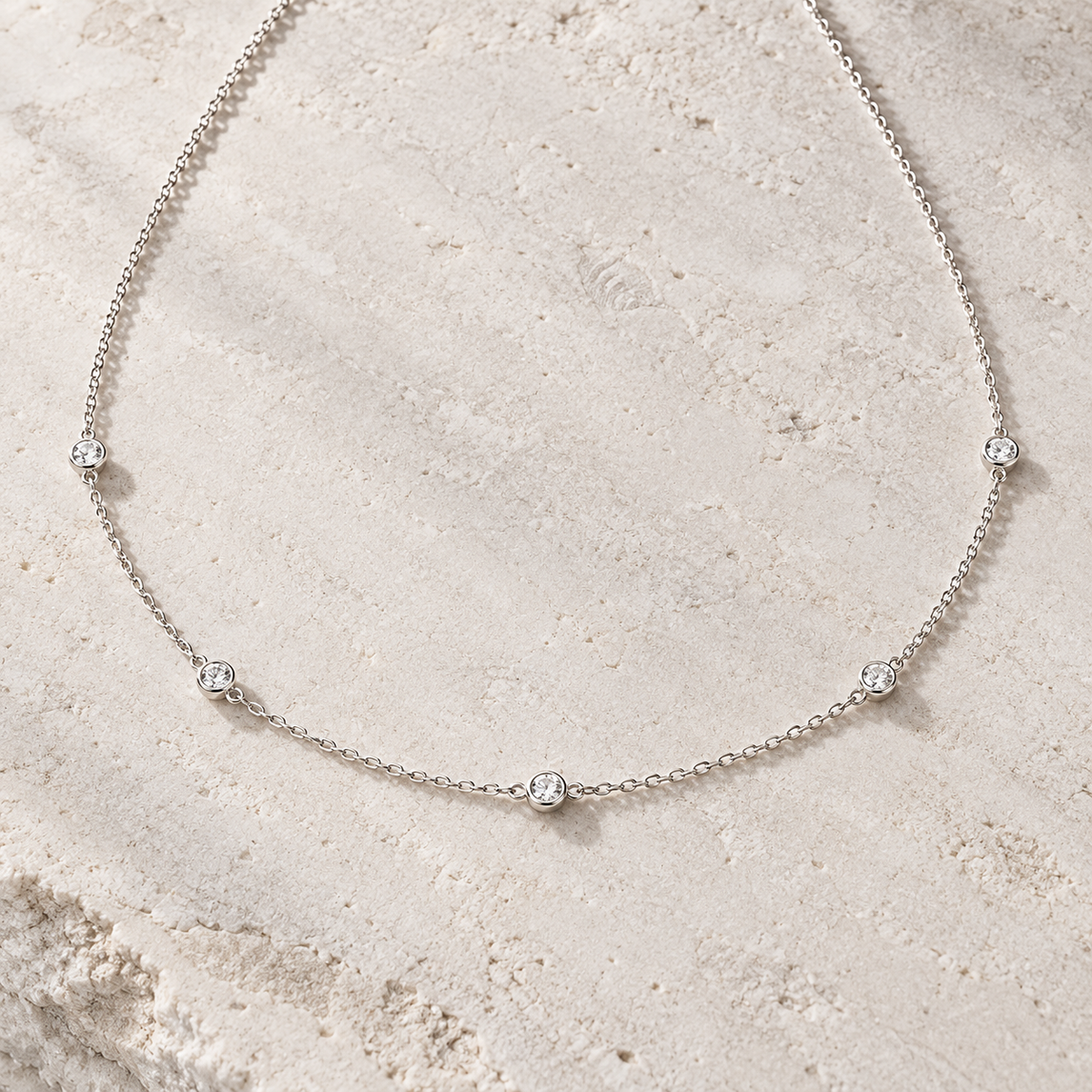 Quinn Layered Necklace — Orolane cool ivory stone hero