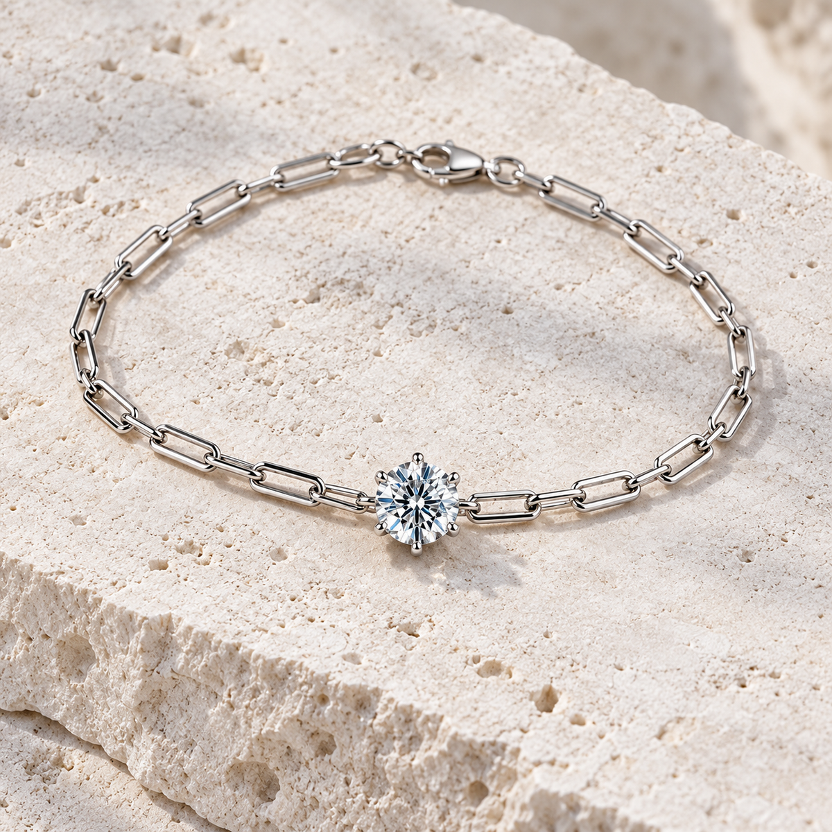 Seraphine Link Bracelet — Orolane cool ivory stone hero