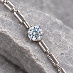 Seraphine Link Bracelet — paperclip-link macro detail