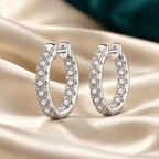 Thalia Hoop Earrings on ivory satin